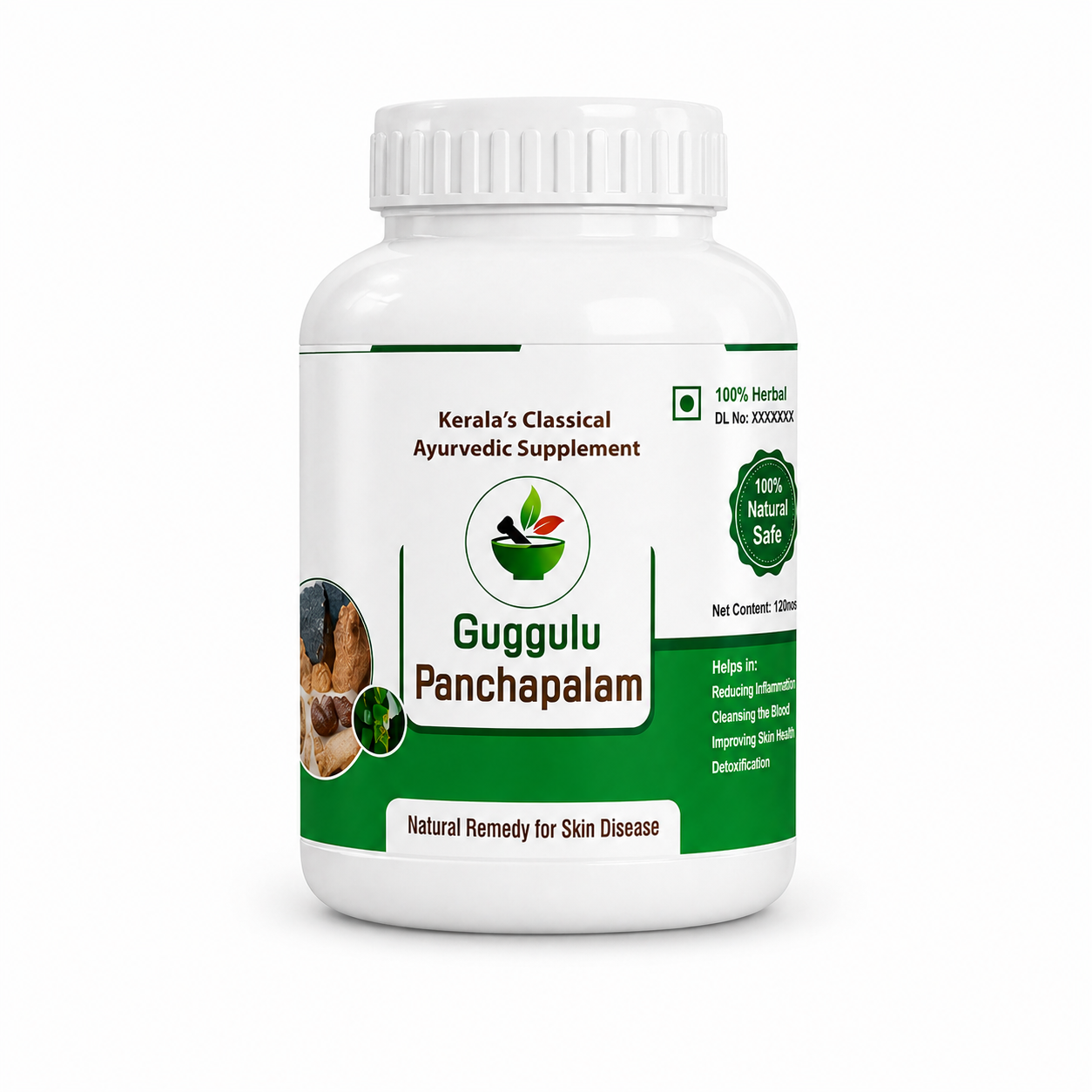 Guggulu Panchapalam Tablets – Ayurvedic Support for Skin Wellness & Body Balance | 120 Tablets