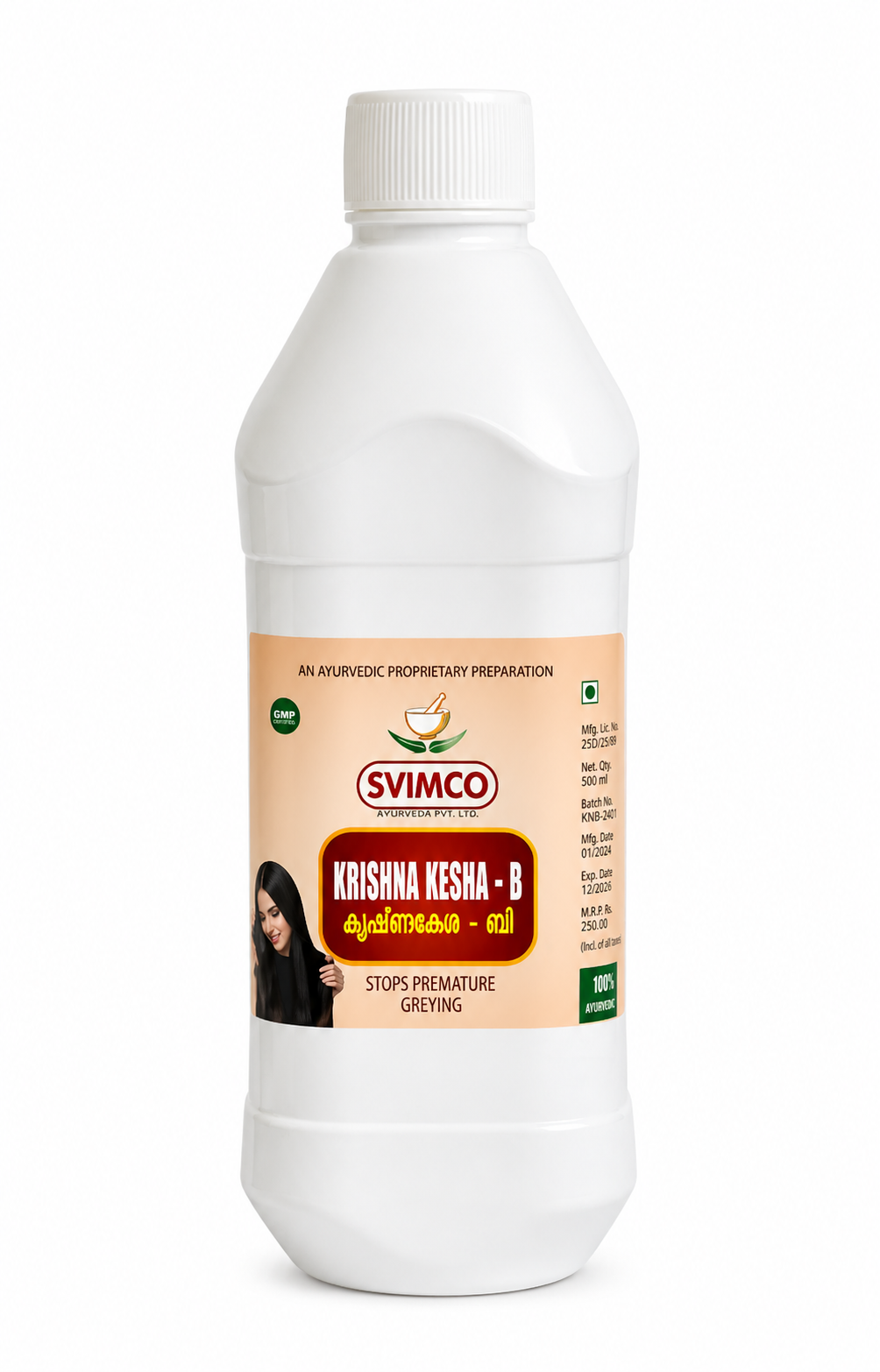 Krishna Kesha-B Hair Oil – Ayurvedic Oil for Premature Greying & Hair Health | 200ml–1000ml