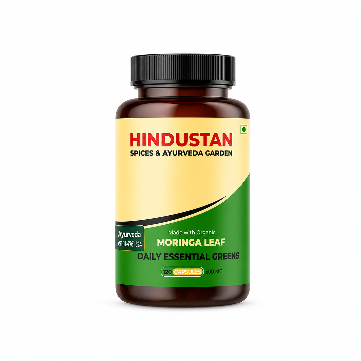 Moringa Leaf Capsules – Ayurvedic Support for Immunity & Daily Strength | 120 Capsules