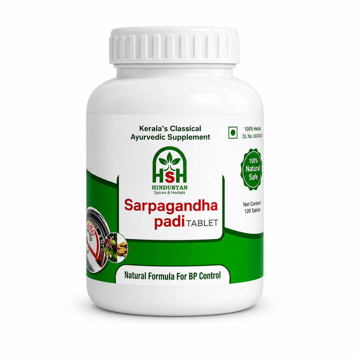 Sarpagandha Padi Tablets – Ayurvedic Support for Blood Pressure Wellness & Heart Health | 120 Tablets
